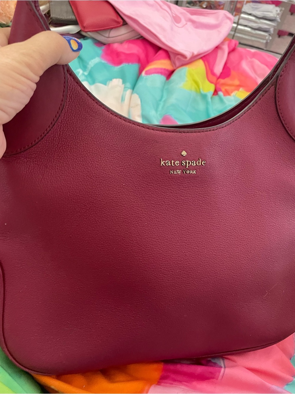 kate spade Burgundy Leather Shoulder Bag